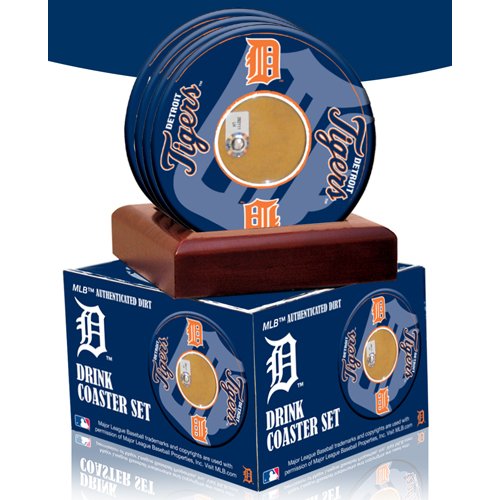 MLB Detroit Tigers Coasters With Certified Authentic Field Dirt