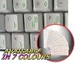KOREAN KEYBOARD STICKERS WITH GREEN LETTERING ON TRANSPARENT BACKGROUND