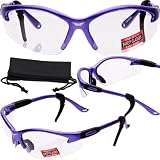 COUGAR - Advance Systems Safety Glasses - Rubber EAR LOCKS, Microfiber Cleaning/Storage Pouch.