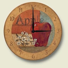 Wooden Wall Clock - Apple - Made in USA