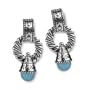 Carolyn Pollack Sterling Silver and Turquoise Twist Rope Earrings
