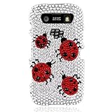 Hard Snap on case With SILVER LADYBUGS Bling Bling Full Diamonds Desing Fac ....