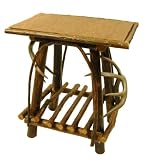 Review Black Forest Decor  / Faux Leather Top End Table with Cast Horns