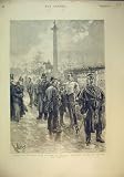 1891 SCENE RECRUITING ARMY TRAFALGAR SQUARE POLICEMAN