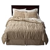 Home Ruched Comforter Set - Khaki (Full)