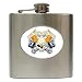 Hip Flask 6 oz. of Live Fast Die Young Skull Flames and Pistons (Harley Davidson, Hog...