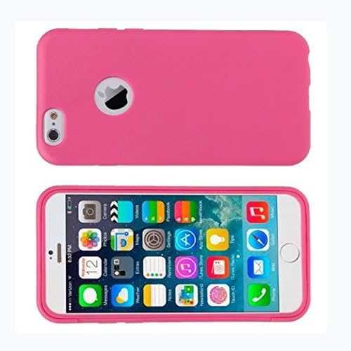 iPhone6 cases Mikul (TM) TPU Cover Case with Built-in Screen Protector Scratch-Resistant Cover Case TPU Protection Shock Absorbent Case For iPhone 6 Pink