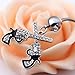 316L Surgical Steel 14G Western Cowgirl Clear Crystal Double Revolver Pistol Gun Dangle Belly Navel Ring