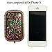 Ivenf Antique Vintage Square Compact Purse Mirror Wedding/Christmas/Birthday Gift, Peacock King Closed Tail, Rose Copper