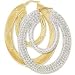 Jewelco London 9ct Yellow gold Crystal-set Double Oval Loop Creole Earrings