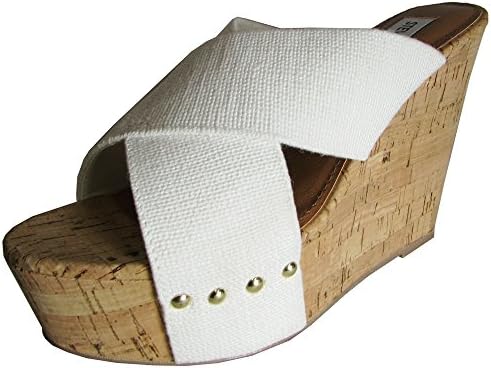 Steve Madden Women's Pride Wedge Sandal,White,10 M US