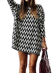 Striped Print Chiffon Summer  Shirt  Dress