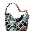 Coach Carly Denim and Leather Signature Patchwork Zip Handbag 12215 B4IN
