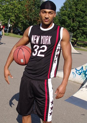 Sport-Set Basketball - Komplett-Set mit Trikot + Short (New York) schwarz