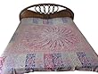 Pashmina Indian Bedding Bedspreads Maroon Blue Medallion Sofa Throw
