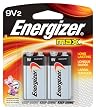 Energizer Max Alkaline 9 Volt Battery 522, 2-Count