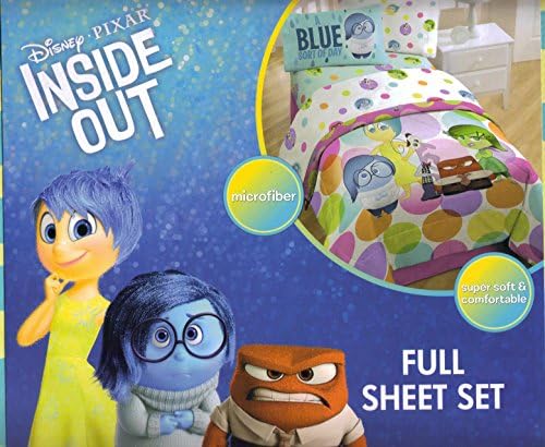 Disney Pixar Inside Out Microfiber 4pc Full Sheet Set, Cute &amp; Colorful