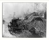 Historic Print (L): [Steam shovel digging trench, near Dallas]