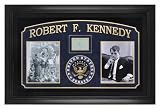 Senator Robert F. Kennedy Framed Photographs with Autograph Cut and Laser Engraved United States Senate Seal.