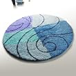 Naomi - [Blue Swing] Round Rugs (35.4 by 35.4 inches)