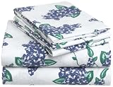 Pike Street 135-Gram Printed Flannel Queen Sheet Set, Lilacs