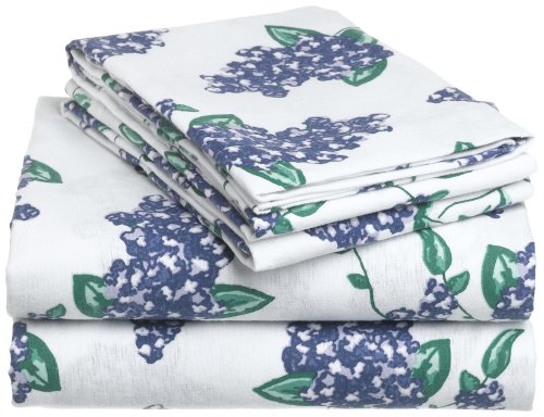 Pike Street 135-Gram Printed Flannel Twin Sheet Set, Lilacs