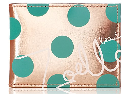 Zoella Beauty Fairest of them all Travel Pass and Compact Mirror - Gold with Teal Polka Dots