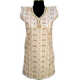Embroidered Cotton Top With Embroidery Patch Work And Plastic Beads 