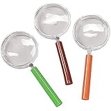 Magnifying Glasses, Assorted colors (Pack of 12) Size 4 1/4", Plastic