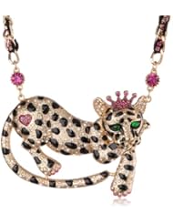 Betsey Johnson "A Day at the Zoo" Leopard Necklace, 19"