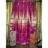 2 Fuschia Pink Golds Brocade Silk Sari Panel Drapes Curtains 96 by mogulinterior.com