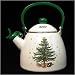 Nikko Christmas Enamelware Whistling Tea Kettle, 2.5 quart