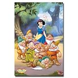 (22x34) Snow White and the Seven Dwarfs Movie (Group) Poster Print