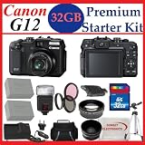 Canon PowerShot G12 Digital Camera + SSE Premium Starter 32GB, Deluxe Carrying Case, Batteries, Lens & Flash Complete Accessories Package
