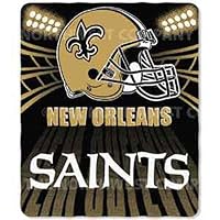 New Orleans Saints Light Weight Fleece NFL Blanket (Shadow Series) (50x60)