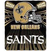 New Orleans Saints Light Weight Fleece NFL Blanket (Shadow Series) (50"x60")