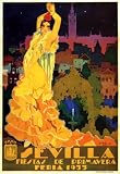 1933 SEVILLA FIESTAS DE PRIMAVERA SPRING FLOWERS EUROPE TRAVEL TOURISM SPAIN 24" X 36" VINTAGE POSTER REPRO