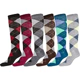 Sakkas Ladies Cute Colorful Design or Solid Poly Blend Knee High Socks Assorted 6-Pack