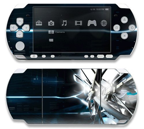 Abstract Tech City Decorative Protector Skin Decal Sticker for Sony Playstation PSP Slim / PSP 3000