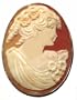 Cameo Pin Pendant Master Carved Carnelian Shell Sterling Silver Italian