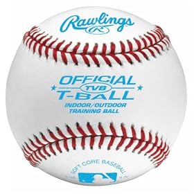 Rawlings Indoor/Outdoor T ball Baseball Leather Cover Rawlings Indoor/Outdoor T-ball Baseball - Leather Cover (TVB)