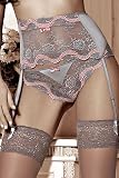 Roza Alegra Grey and Pink Floral Lace Suspender Belt