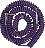 Bullet Cable 30 ft. Premium Vintage Coil Cable - Purple - Straight to Angle Chrome Bullet Connectors