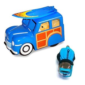 Zhu Zhu Pets Woody Wagon & Surfboard Plus Hamster Outfit Wet Suit With Goggles (Hamster NOT Included)