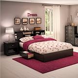 South Shore Breakwater Queen Wood Mates Storage Bed 3 Piece Bedroom Set in  ....