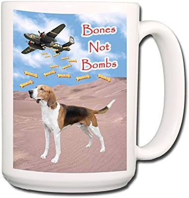 American Foxhound Bones Not Bombs Peace Coffee Tea Mug 15 oz