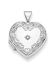 Sterling Silver Diamond Heart Locket