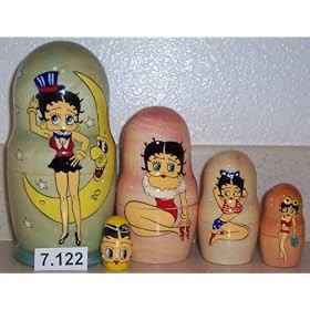 Russian Nesting Doll Betty Boop 5 Pieces 7 in Tall #7.122 by 
