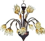 Amber Murano Fourteen Light Ceiling Lamp
