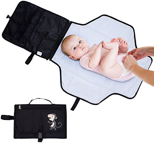 G4Free Travel Change Pad - Best Portable Baby Diaper Changing Kit for Diaper Changing Accessories,Perfect Portable Infant Changing Station(Black)